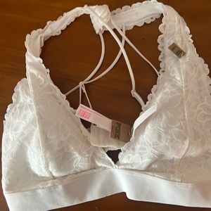 PINK bralette white brand new with tags
